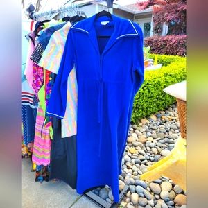 Vintage deep blue velour zip gown/robe
